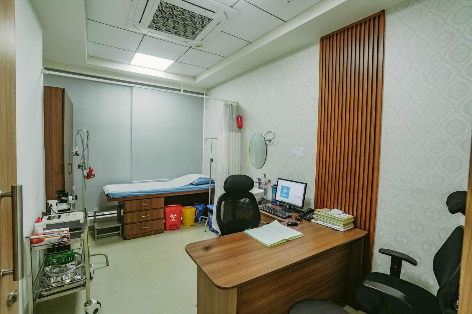 Consultation room with examination couch